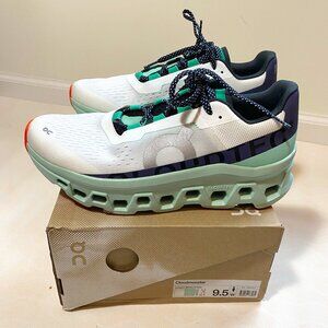 NIB On Running Cloud Monster Women's 9.5 Undyed White/Creek Running Shoes